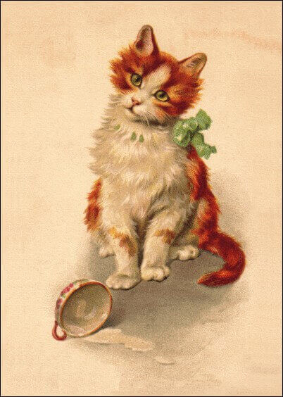 Cartes postales Animaux : Carte ancienne avec un petit chat