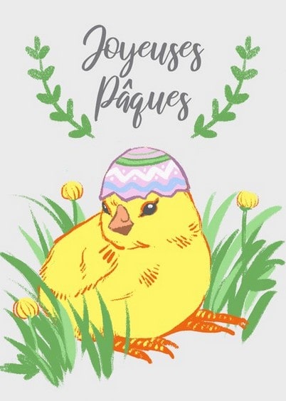 Cartes postales de Pâques : Petit poussin de Pâques