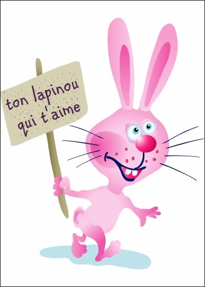 Cartes postales Amour et Animaux : Ton Lapinou qui t'aime