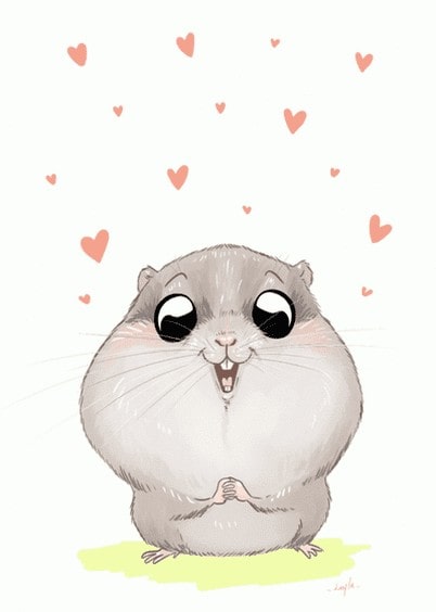 Cartes postales Amour et Animaux : Un amour de petit Hamster