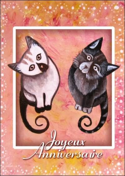 Cartes postales Anniversaire et Animaux : Petits chats