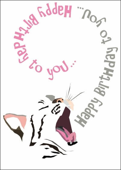 Cartes postales Anniversaire et Animaux : Chat qui chante