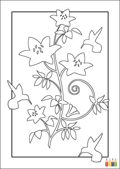 Cartes postales Coloriages Animaux pour enfants : Fleurs Jonquilles - à colorier