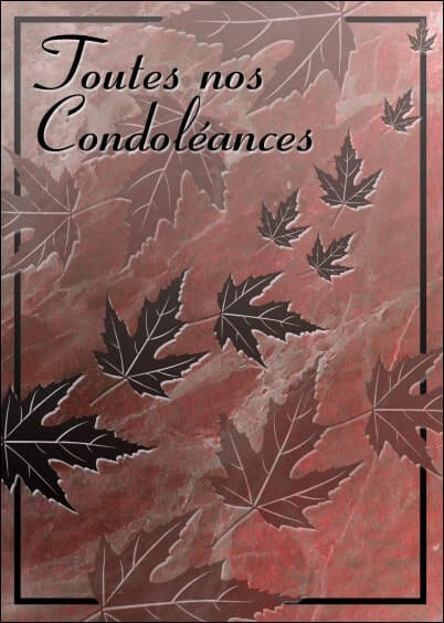 Cartes postales de Condoléances Animaux et Nature : Feuilles d'arbre qui s'envolent