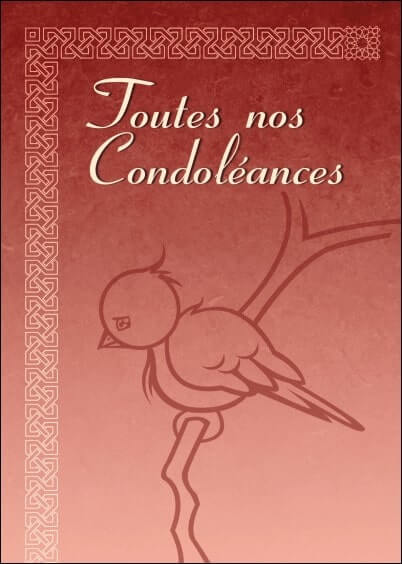 Cartes postales de Condoléances Animaux et Nature : Petit oiseau triste