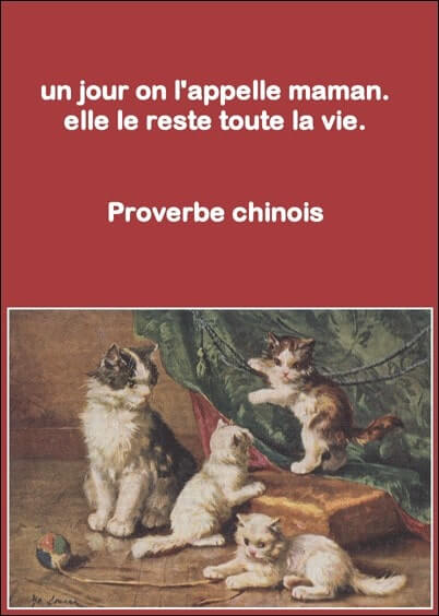 Cartes postales Fête des mères : Carte ancienne Maman pour la vie - Proverbe chinois