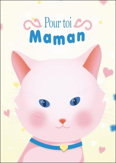 Cartes postales Fête des mères : Petit chaton - Pour toi maman