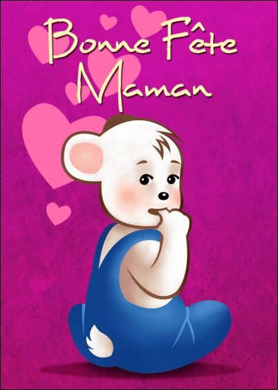 Cartes postales Fête des mères : Ourson
