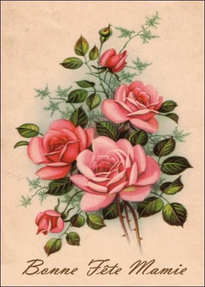 Cartes postales Fête des grand-mères : Carte ancienne - Roses