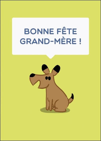 Cartes postales Fête des grand-mères : Chien en dessin