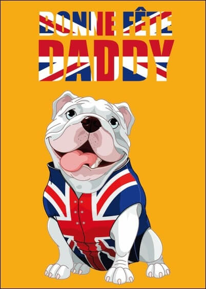 Cartes postales Fête des pères : Chien anglais - Pour daddy