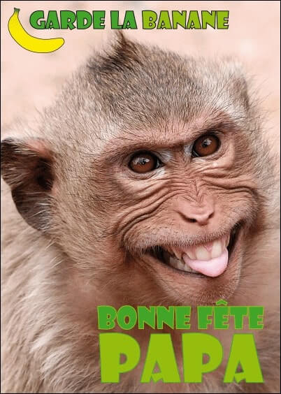 Cartes postales Fête des pères : Singe qui fait une grimace