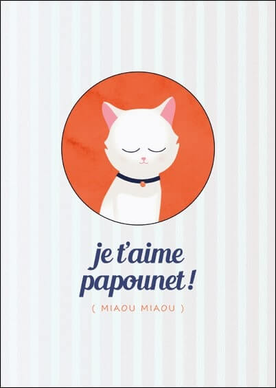 Cartes postales Fête des pères : Petit chat