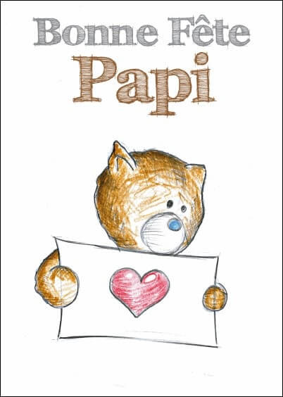 Cartes postales Fête des grand-pères : Petit coeur du nounours