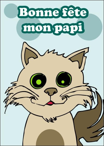 Cartes postales Fête des grand-pères : Petit chat