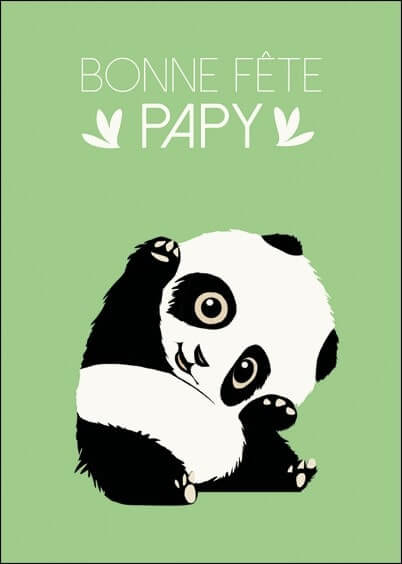 Cartes postales Fête des grand-pères : Panda