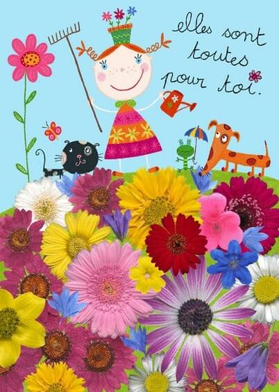 Cartes postales Fleurs et Nature : Toutes ces fleurs pour toi