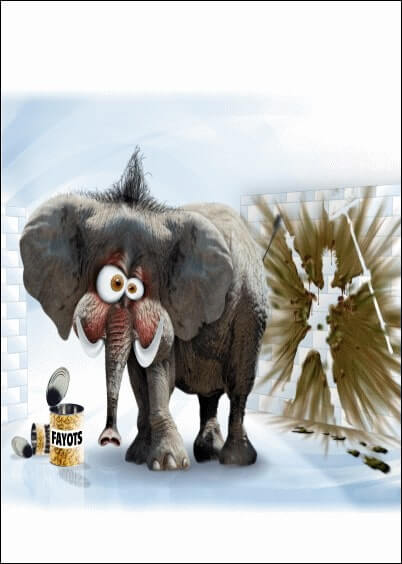 Cartes postales Humour : Eléphant qui pète