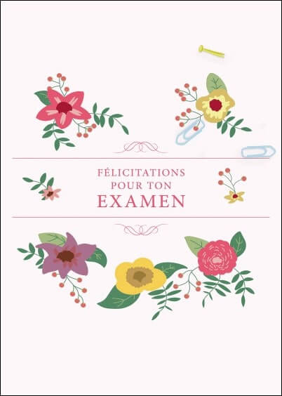 Cartes postales Félicitations : Fleurs - Bravo pour ton examen