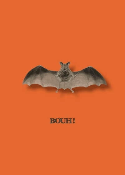 Cartes postales d'Halloween : Une chauve-souris