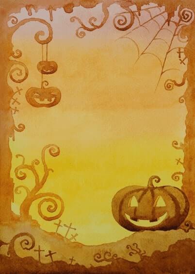 Cartes postales d'Halloween : Carte personnalisable avec des citrouilles