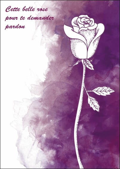 Cartes postales Pardon : Cette rose pour demander pardon