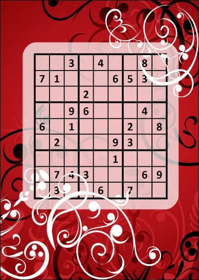 Cartes postales Jeux : Sudoku - Rouge