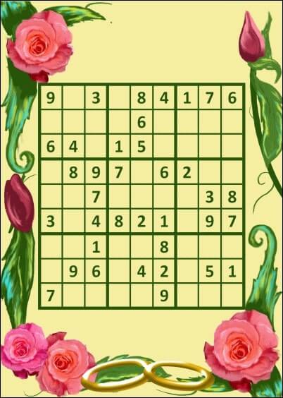 Cartes postales Jeux : Sudoku - Roses