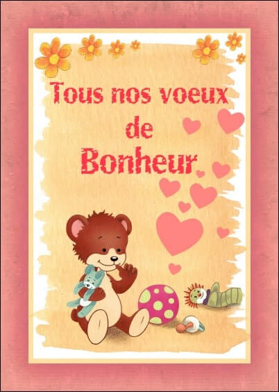 Cartes postales Naissance : Bébé nounours