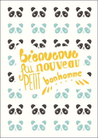 Cartes postales Naissance : Bienvenue petit panda