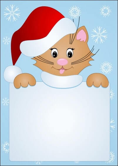 Cartes postales de Noël : Carte de Noël avec un chat - à personnaliser