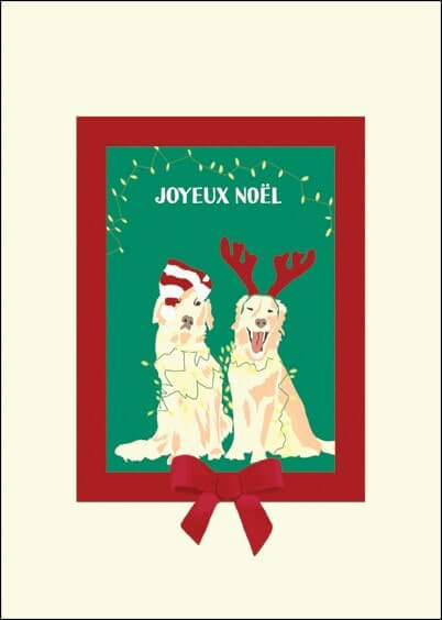 Cartes postales de Noël : Chiens déguisés pour Noël