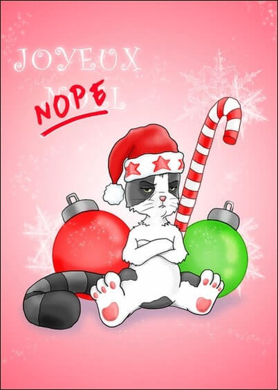 Cartes postales de Noël : Chat - Pas de joyeux Noël