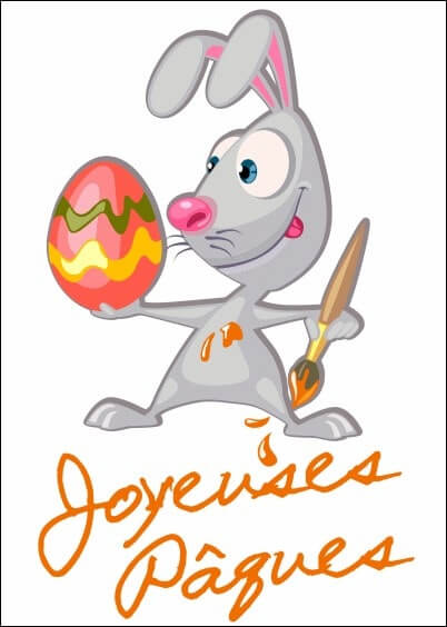 Cartes postales de Pâques : Joyeuses Pâques du lapin
