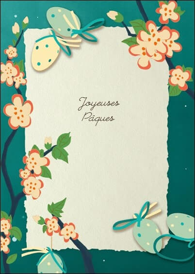 Cartes postales de Pâques : Joyeuses Pâques fleuries