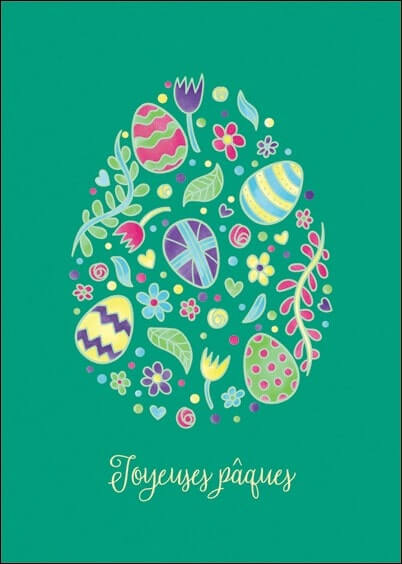 Cartes postales de Pâques : Oeuf coloré - Joyeuses Pâques