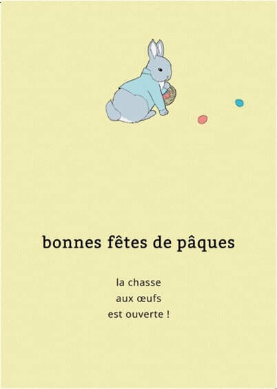 Cartes postales de Pâques : Petit lapin - Bonnes fêtes de Pâques