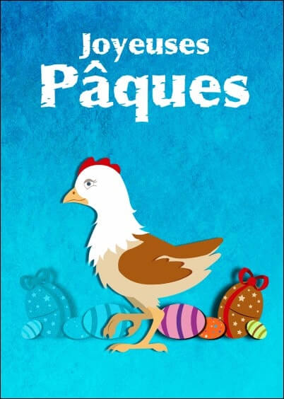Cartes postales de Pâques : Poule de Pâques
