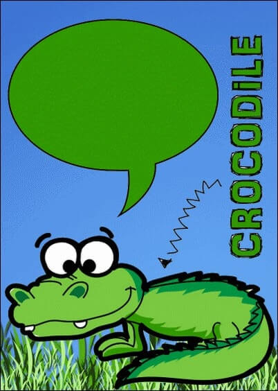 Cartes postales personnalisables Animaux à bulles : Animaux'bulles - Gentil crocodile qui bavarde