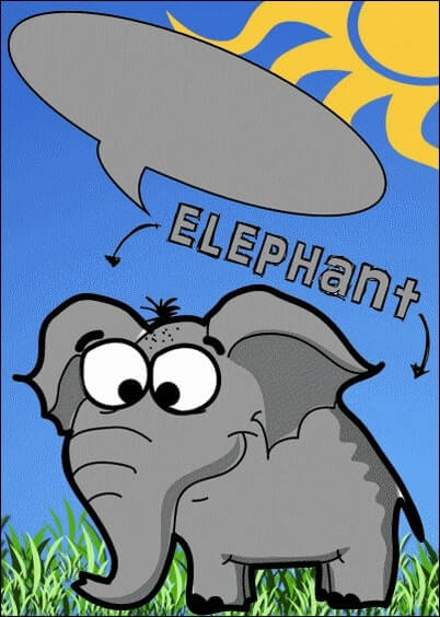 Cartes postales personnalisables Animaux à bulles : Animaux'bulles - Eléphant qui parle