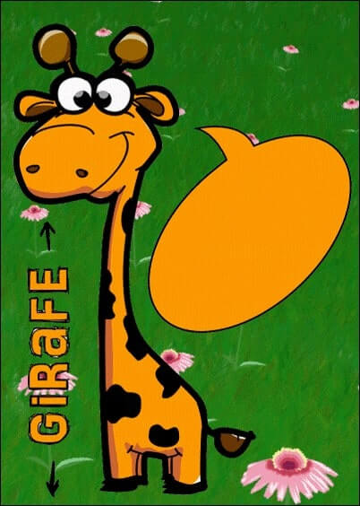 Cartes postales personnalisables Animaux à bulles : Animaux'bulles - Elle parle la girafe