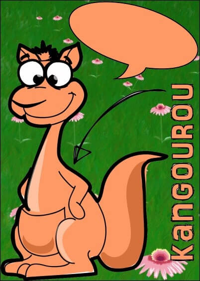 Cartes postales personnalisables Animaux à bulles : Animaux'bulles - Kangourou qui bavarde
