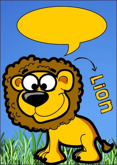 Cartes postales personnalisables Animaux à bulles : Animaux'bulles - Lion qui parle