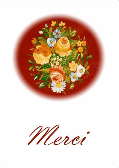 Cartes postales Remerciements : Fleurs en peinture