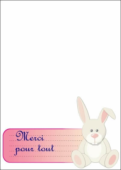 Cartes postales Remerciements : Petit lapin - Merci