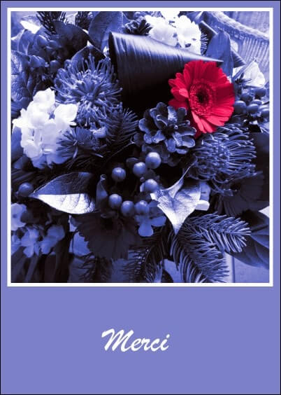 Cartes postales Remerciements de condoléances : Fleurs - Merci