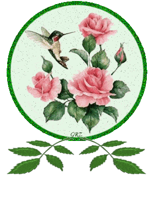 Téléchargez des Images gif animées - Nature : les Fleurs - Colibri et roses