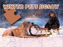 Jeu gratuit en ligne sur les animaux - Winter pets Puzzle - Puzzle Animaux en hiver