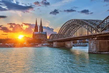 Jeu Puzzle Casse-tête en ligne Paysages Pont Hohenzollern Rhin Cologne Allemagne
