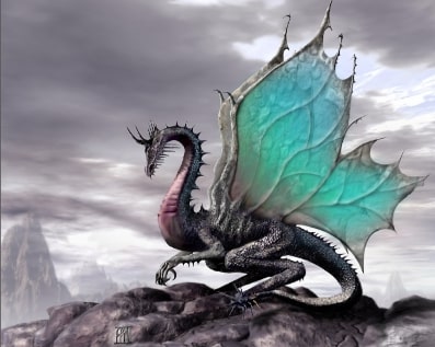 Jeu Puzzle Casse-tête en ligne Animaux légendaires mythiques fantastiques Dragon noir féérique